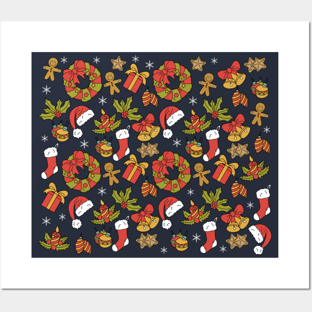 Christmas pattern Wall Art by valentinahramov